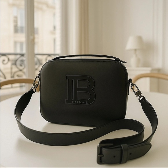 Leather Bag Balmain Black Bag Balmain Black Leather Shoulder Bag